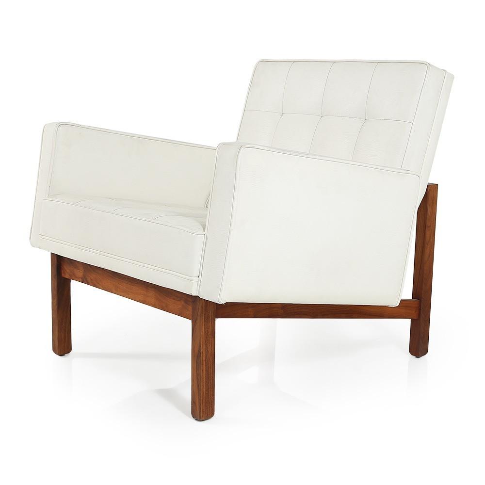 White Leather Modernica Split Rail Arm Chair