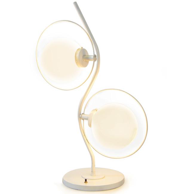 White Wave Double Orb Table Light