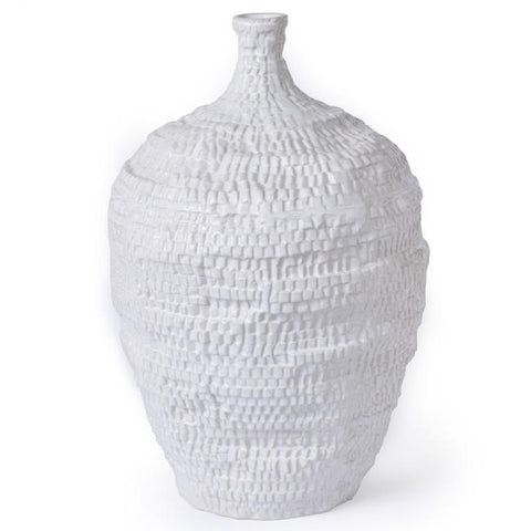 White Textured Large Vase (A+D)