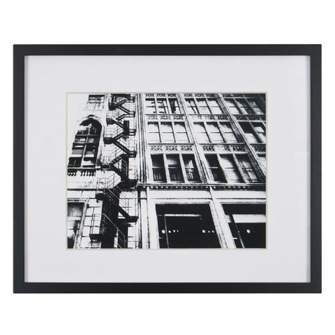 0264 (A+D) BW Buildings Fire Escape (21.5" x 17.5")