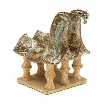 Beige Double Horse Sculpture