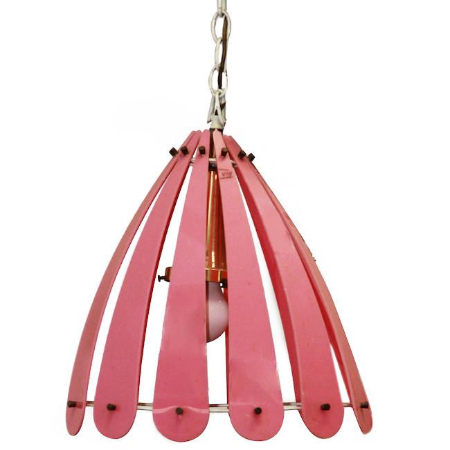 Pink Mid Century Hanging Pendant Lamp