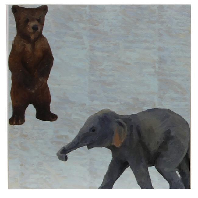 0797 (A+D) Elephant Grizzly Bear (10" x 10")
