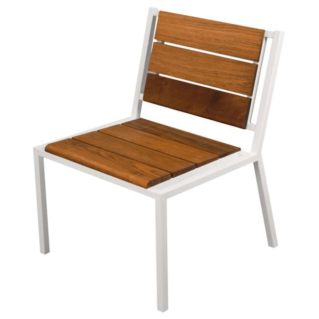 Modernica White Teak Armless Dining Chair