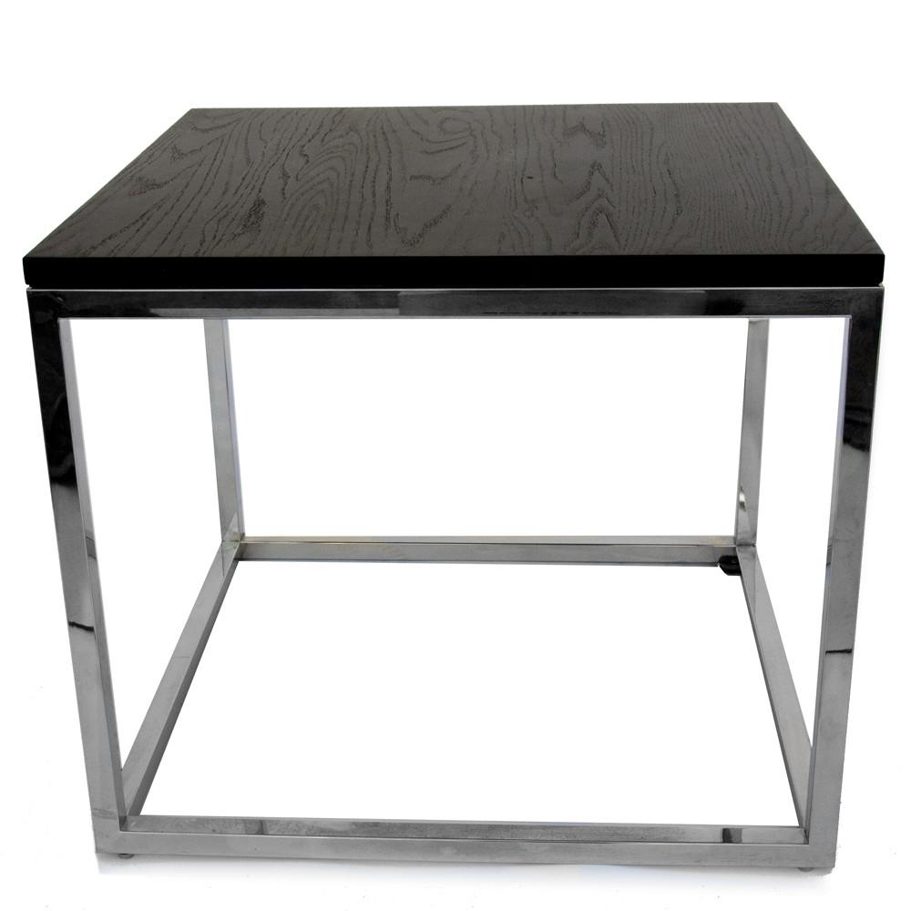 Black & Chrome Bassey Side Table