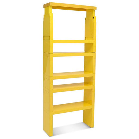Square Stacking Yellow Plastic Shelves