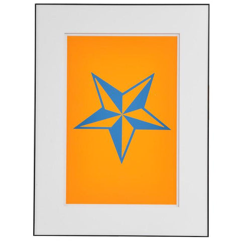 0754 (A+D) Blue Star Orange (18" x 24")