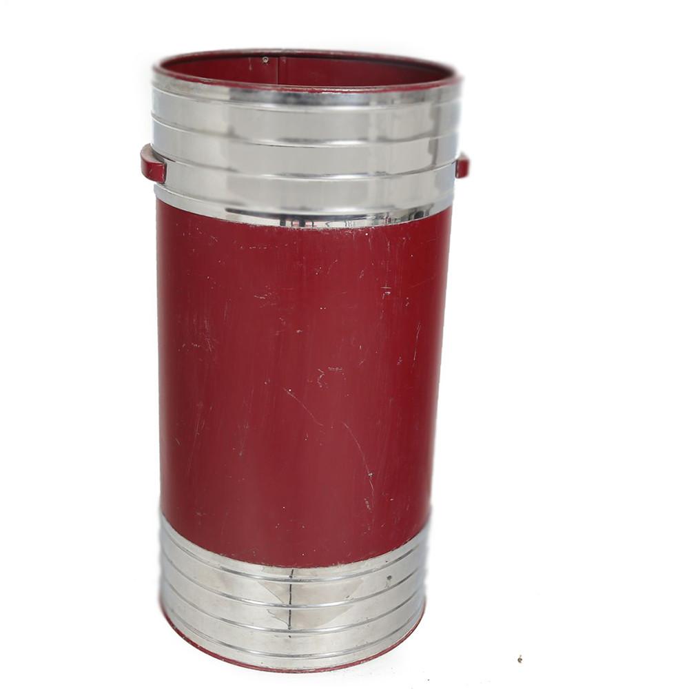 Red Chrome Trash Can