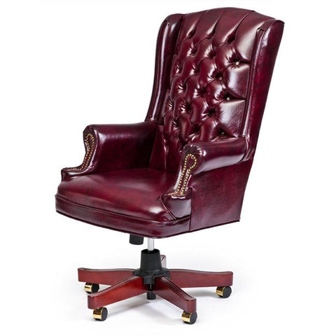 Tufted Office Chair - Burgundy