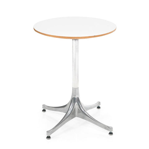 White & Aluminum Base Saarinen Style Table