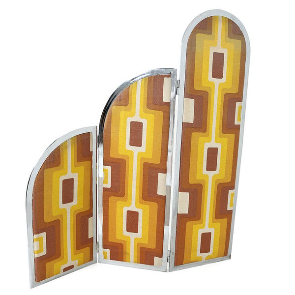 Mustard + Brown Pattern Vintage 70's Mod Divider - Gil & Roy Props