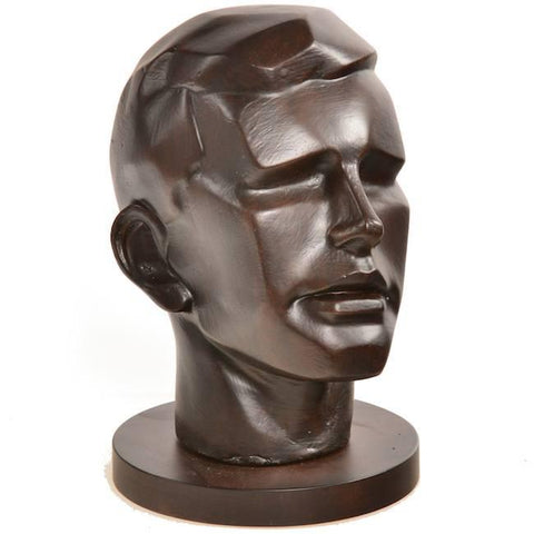 Brown Head of Man Sculpture