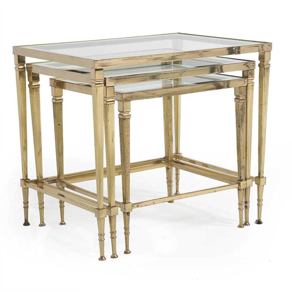 Brass Nesting Tables - Set of 3 - Gil & Roy Props