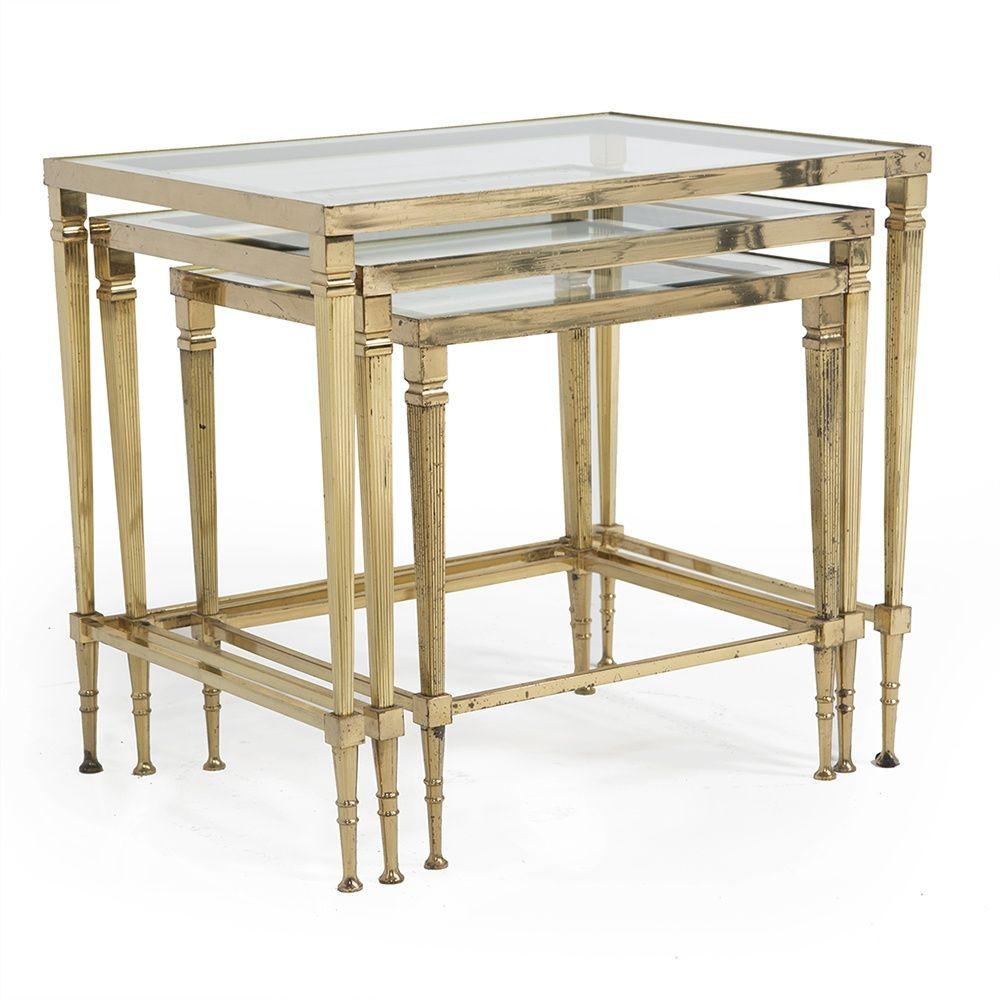 Brass Nesting Tables - Set of 3