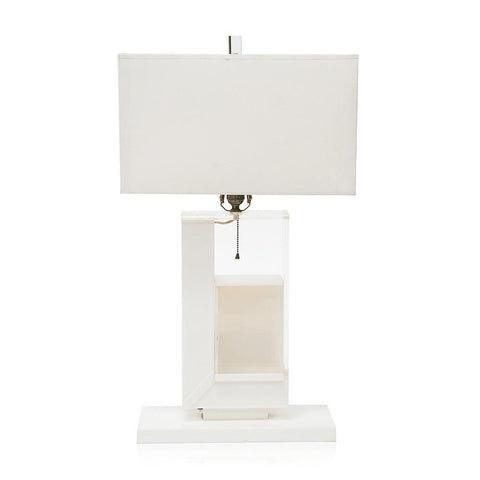 White Lucite and Plexi Table Lamp