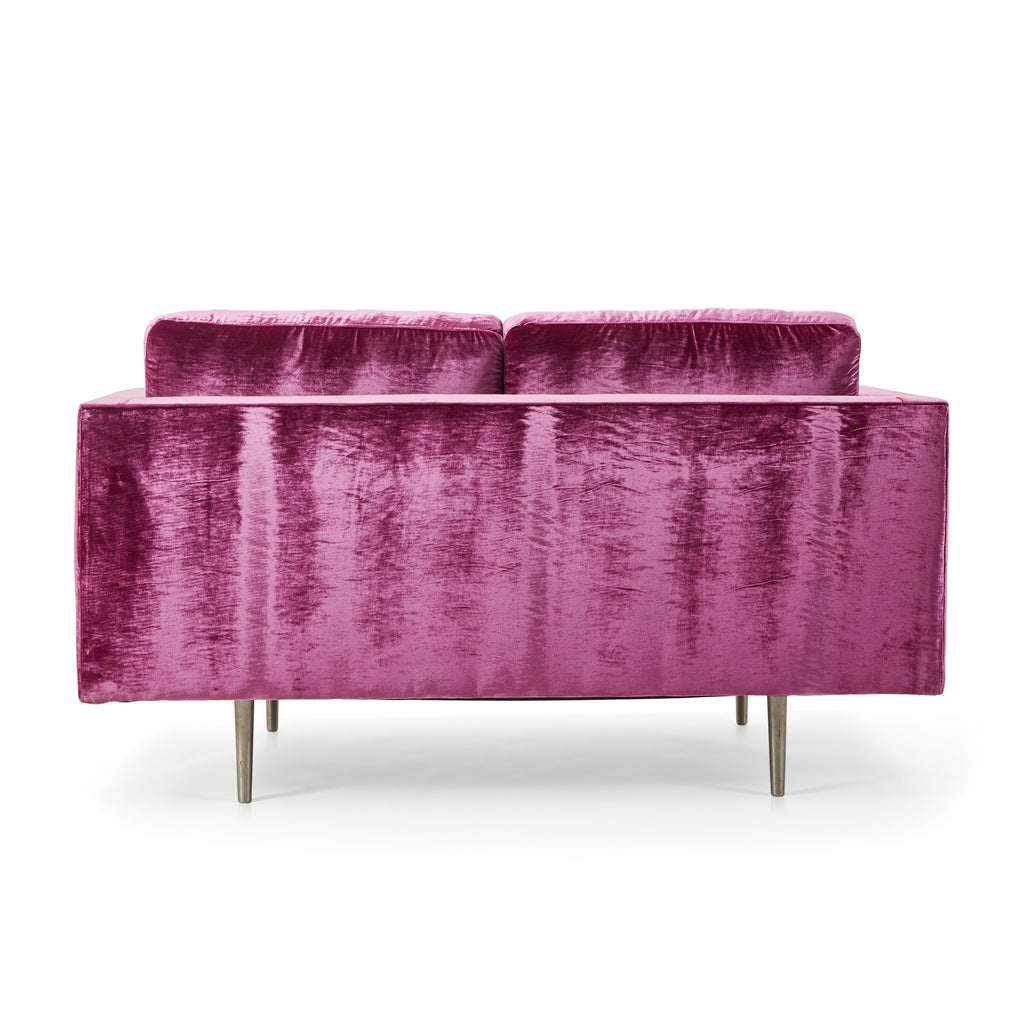 Pink Velvet Loveseat Sofa