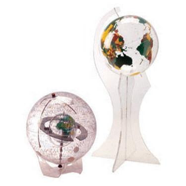 Clear Globes on Lucite Stand