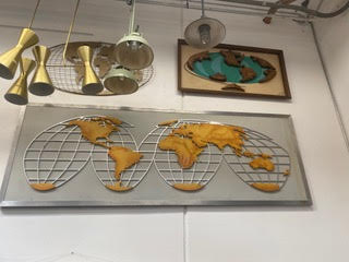 Grey Metal World Map Wall Art