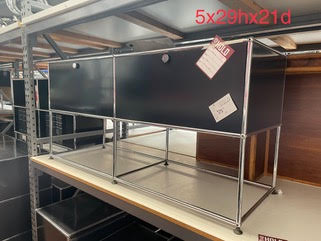 Black and Chrome Haller Credenza Storage Unit