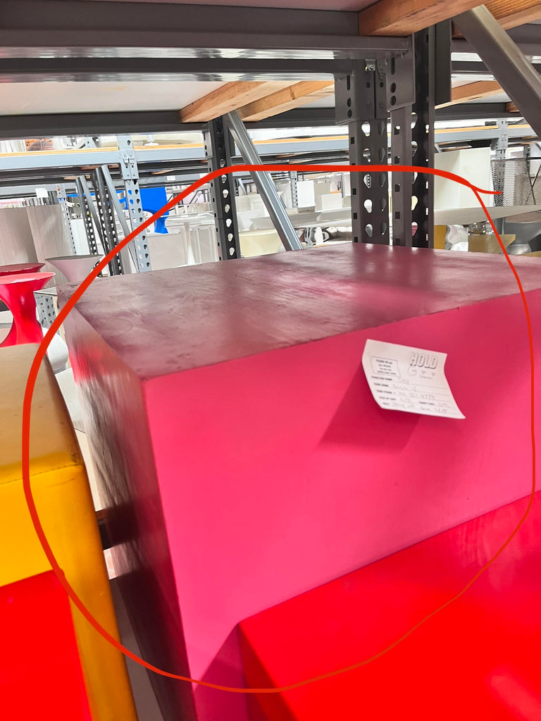 Bright Pink Cube Pedestal - 24"